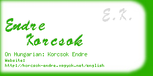 endre korcsok business card